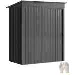 Abri de jardin - outsunny - en m�tal - 137 m� - 2 paires de gants porte coulissante - 159x106x181cm - ...