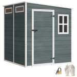 Abri de jardin - cabanon de stockage - outsunny - plancher structure aluminium 3 fen�tres - r�sine - ...