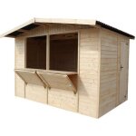 Abri de jardin en panneaux de bois gardiun laia kiosque 884 m² 336x263x232 cm avec comptoir Abri de jardin en panneaux de bois gardiun laia kiosque 884 m² 336x263x232 cm avec comptoir