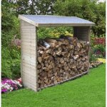Abri de jardin range - b�ches mural autoclav� - 2 st�res - 188x86 - 65x187 - 163cm - bois naturel