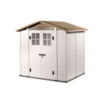 Abri de jardin en résine - gardiun - tuscany evo 200 - double porte battante - toiture en imitation tuile ... Abri de jardin en résine - gardiun - tuscany evo 200 - double porte battante - toiture en imitation tuile ...