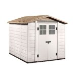 Abri de jardin en rsine gardiun tuscany evo 240 6 m 262x230x220 cm blanc / beige
