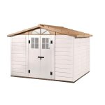 Abri de jardin en rsine gardiun tuscany evo 280 8 m 261x309x225 cm blanc / beige