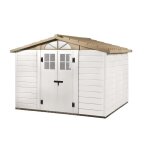 Abri de jardin en rsine - habrita - toit bi - pente - 22 mm - 261 x 309 cm