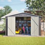 Abri de jardin robuste en m�tal avec toit � deux pans xxxl (300 x 252 x 191 cm) rangement s�curis� pour ...