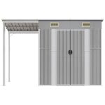Abri de jardin - usage int�rieur / jardin - moderne abri de jardin avec toit allong� - gris clair - 277x107x18 ...