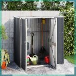 Abri  outils de jardin anthracite 161x89x161cm acier galvanis - fhe316211