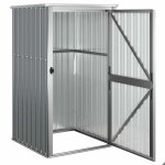 Abri � outils de jardin - meublechic - 88x89x161 cm - acier galvanis� - gris - toit inclin� - poign�e ...