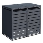 Abri de poubelles - 2 conteneurs - anthracite