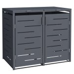 Abri de poubelle design - 2 conteneurs - anthracite