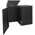 Abri de poubelles exterieur conteneurs a ordures avec couvercle jusqu a 2 bacs en polyrotin 2x120l noir ...