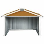 Abri pour robot tondeuse - meublechic - 92x97x63 cm - acier galvanis� - marron - aspect bois - surface ...