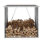 Abri de stockage de bois en acier galvanis 163x83x154 cm - vidaxl - marron