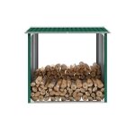 Abri de stockage de bois - acier galvanis - 172x91x154 cm - vert - toit plat - 2m