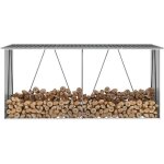 Abri de stockage abri de jardin pour range - bches porte - bches  bois acier galvanis 330x84x152cm ...