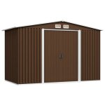 Vidaxl abri de stockage pour jardin marron 257x205x178 cm acier 47031