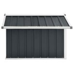 Abri pour tondeuse robot - meublechic - 92x97x63 cm - anthracite - acier galvanis� - hauteur dentr�e ...