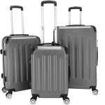 Set de 3 valises rigides lgres  4 roulettes - abs - gris - 57cm + 67cm + 78cm