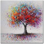 Abstrait arbres paysage peintures � lhuile impression sur toile color� impressions sur toile mur photos ...