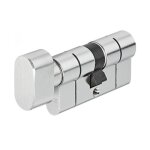 Cylindre � bouton - abus - d6 - 50x45 mm - nickel� - anti - casse - 5 cl�s r�versibles