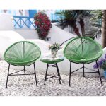 Acapulco - ensemble de 2 fauteuils et table basse vert