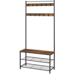 Meuble dentr�e - acaza - porte - manteau avec banc � chaussures - vintage brun - 175cm / 85cm