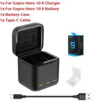 Accessoire appareil photobatterie pour gopro hero 10 9 8 7 6 5 3 voies chargeur de batterie avec lumire ...