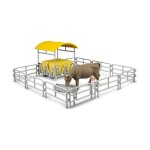 Accessoires - bruder - 62612 - r�telier � foin avec cl�tures et mangeoire - multicolore - inclut bovin ...