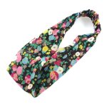 Accessoires cheveux - bandeau / headband / serre t�te large imprim� fleur - noir fleuri