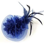 Accessoires cheveux - broche fleur / pince cheveux mariage 11cm - bleu Accessoires cheveux - broche fleur / pince cheveux mariage 11cm - bleu