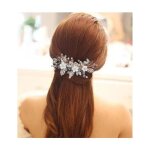 Accessoire de cheveux - mariage - bandeau en perles et cristaux - argent - lgant - fleurs de coquillages ...