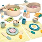 Accessoire cuisine enfant bois langtu jouets de cuisine en bois pour enfants casseroles et po�les dinette ...