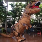 Accessoire de dguisement - t - rex costume dinosaure gonflable - adulte - marron - extrieur