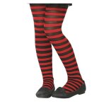 Accessoire dguisement - collant - ray rouge et noir - taille unique - enfant - fille