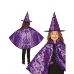 Kit cape et chapeau de sorcire chauve - souris enfant