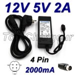 Accessoires pour disques durs top chargeur  adaptateur secteur alimentation chargeur 12v 5v 2a 4 pin ...