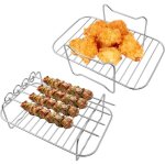 Accessoires pour friteuse � air - kal - grille air fryer inox avec 4 brochettes pour ninja af300eu / ...