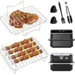 Accessoires pour friteuse � air - zrse - 6 pi�ces - compatibilit�: cosori 10l af500eu af400eu - acier ...