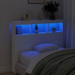 Accessoire lit avec rangement blanc - lemon� armoire t�te de lit avec led - blanc - 120x17x102cm 396 ...