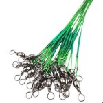 Accessoire pour outil de p�che : bas de ligne � huit anneaux en fil dacier anti - morsure label