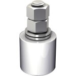 Accessoire pour portail coulissant - guide olive nylon - longueur cylindre 40mm - gris