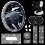 Accessoires de voiture intérieur femmes paillettes décoration de voiture intérieur femmes housse de volant ... Accessoires de voiture intérieur femmes paillettes décoration de voiture intérieur femmes housse de volant ...