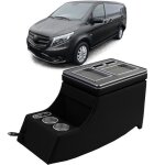 Accoudoir central noir mercedes classe v w447 et viano w639 2003 - 2019 (06084)