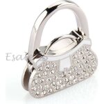 Accroche crochet sac a main en mtal strass 55x45x15mm dco