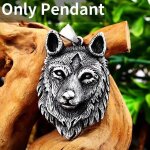 Acier - collier avec pendentif t�te de loup viking en acier inoxydable 316l pendentif classique animal ...