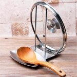 Support de couvercle - acier inoxydable - 19x16x19cm - design contemporain - ustensiles de cuisine