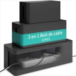 Acropaq 3 boite cache cable - 3 boite rangement cable 3 en 1 - 3 tailles (s m l) - cache multiprise - ...