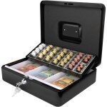 Acropaq caisse � monnaie acier - 3 compartiments � monnaie - coffret monnaie � 2 cl�s monnayeur et poign�e ...