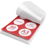 Acropaq 50 feuilles plastifieuse a3 80 microns - 50 pochettes de plastification - brillantes - coins ...