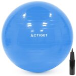 Actiget ballon de fitness 55 cm pour exercices de pilates et de yoga avec pompe gymnastique bleu
